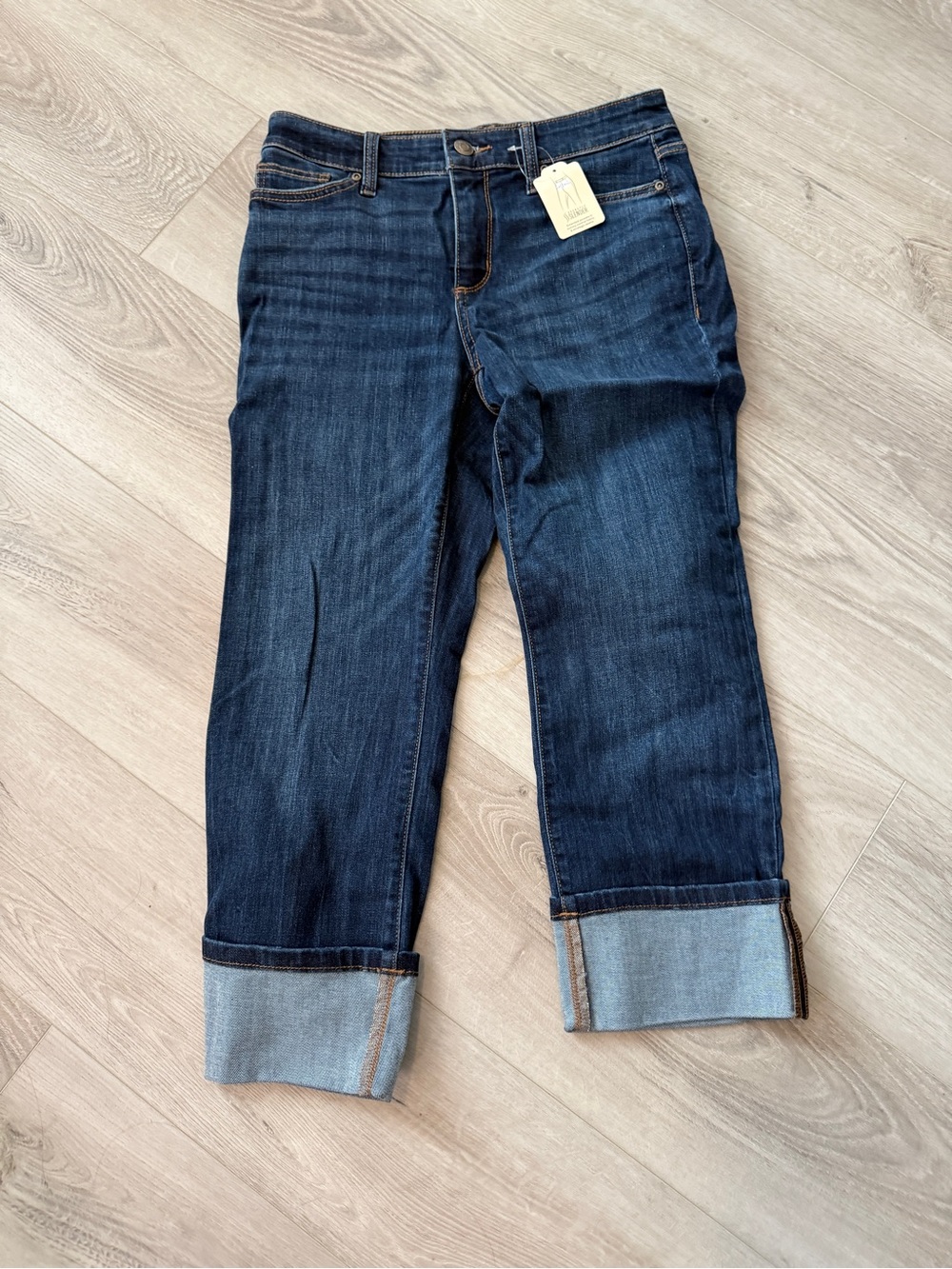 St. John's Bay Dark Blue Rolled Cuff Boyfriend Jeans